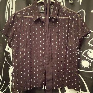 Killstar Aurora It’s Midnight Chiffon Short Sleeved Shirt